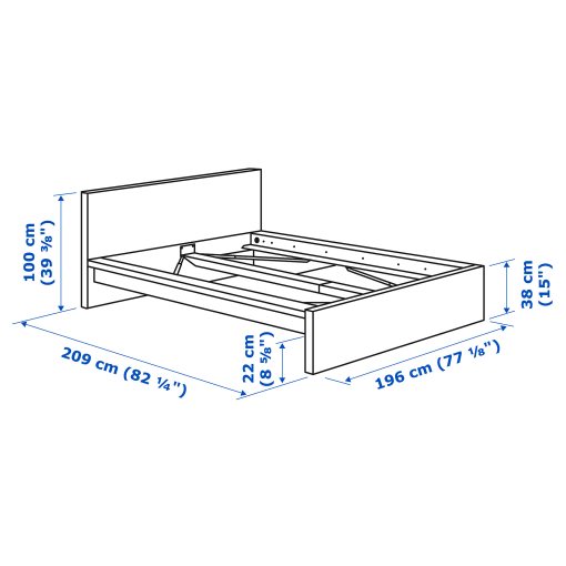 MALM, легло с матрак, 695.444.81