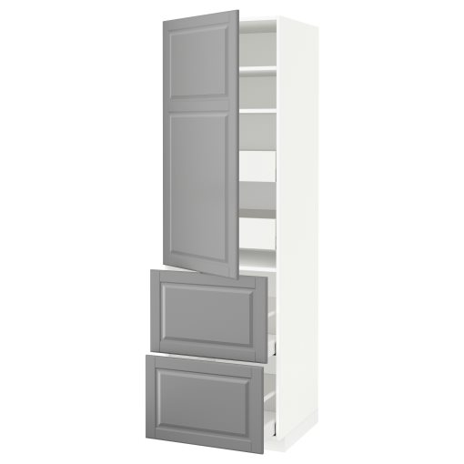 METOD/MAXIMERA, висок шкаф + рафтове/4 чекм./вр./2 чела, 793.394.99