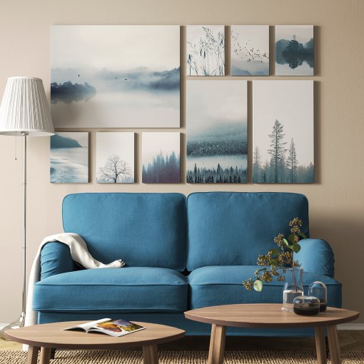 GRÖNBY, картина, "Пейзаж в синьо",  9 бр, 179х112 см, 804.369.46