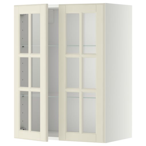 METOD, стенен шкаф с рафтове/2 стъкл. врати, 893.949.80