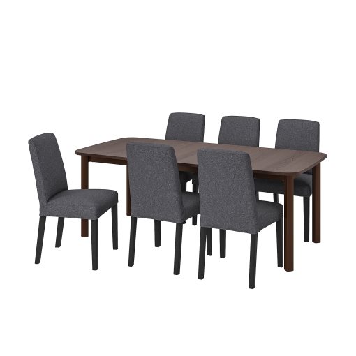 STRANDTORP/BERGMUND, маса и 6 стола, 894.410.57