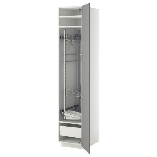 METOD/MAXIMERA, висок шкаф с отдел. за почиств. аксесоари, 993.784.42