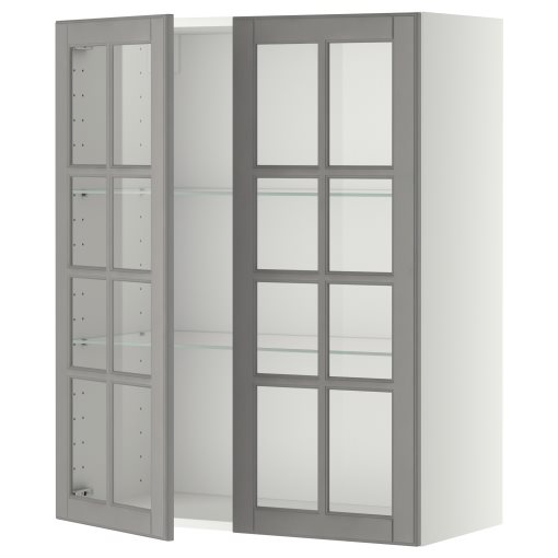 METOD, стенен шкаф с рафтове/2 стъкл. врати, 093.949.60