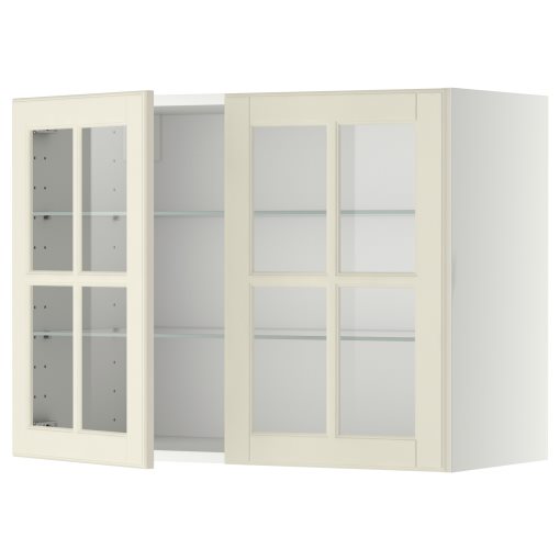METOD, стенен шкаф с рафтове/2 стъкл. врати, 093.949.79