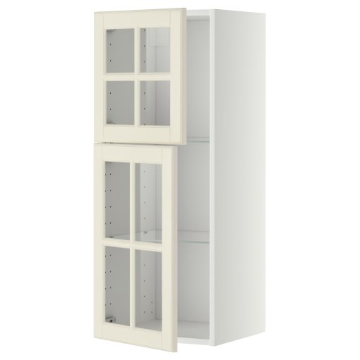 METOD, стенен шкаф с рафтове/2 стъкл. врати, 093.949.84
