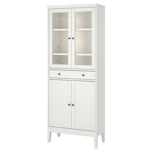 IDANÄS, висок шкаф със сткл. врати и 1 чекм, 81x39x211 см, 104.878.40