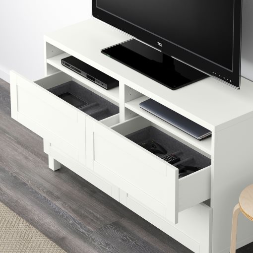 BESTÅ, TV шкаф с чекмеджета, плавно затваряне, 391.939.17