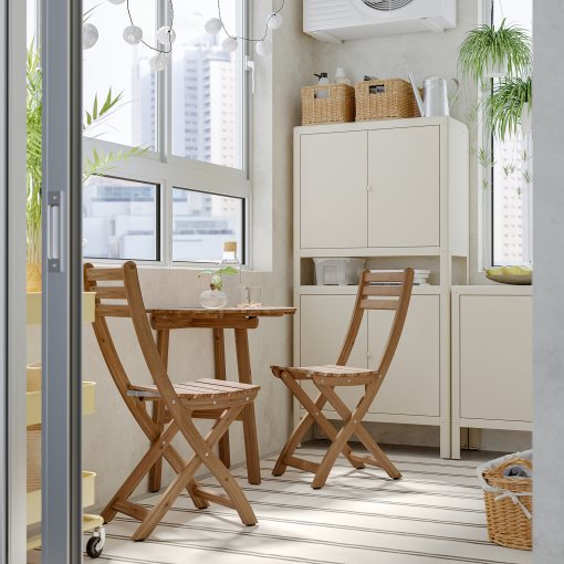 ASKHOLMEN, стенна маса + 2 сгъваеми стола, външна, 395.299.86