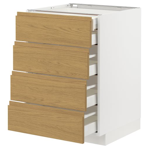 METOD/MAXIMERA, долен шкаф с 4 чела/2 ниски и 3 средни чекмеджета, 395.391.17