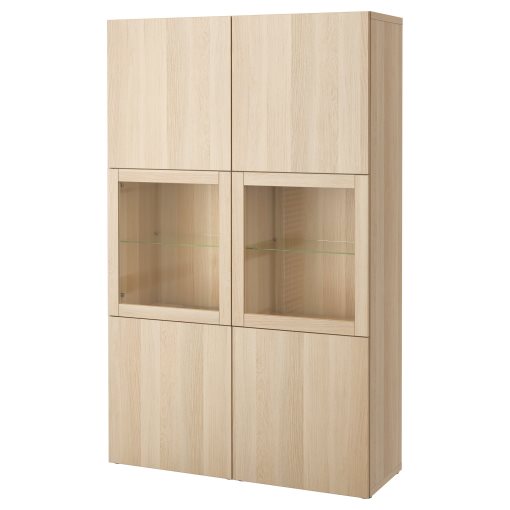 BESTÅ, комбиниран артикул за съхранение със стъклени вратички, 490.898.16