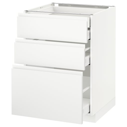 METOD/MAXIMERA, долен шкаф с 3 чела/2 ниски, 1 средно, 1 високо чекм., 491.120.96