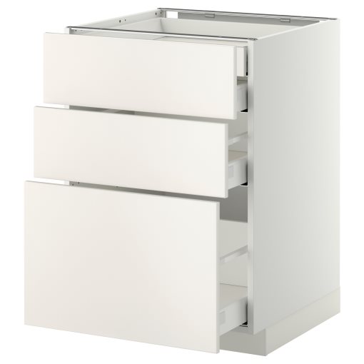 METOD/MAXIMERA, долен шкаф с 3 чела/2 ниски, 1 средно, 1 високо чекм., 499.158.97