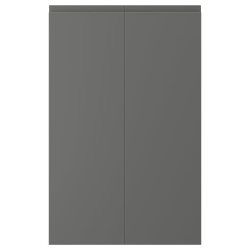 VOXTORP, врата за ъглов шкаф 2 бр. в к-т, 25x80 см, дясна страна, тъмносиво, 504.540.98
