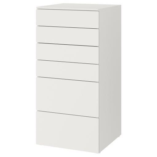 SMASTAD/PLATSA, скрин с 6 чекмеджета, 60x55x123 см, 593.876.55