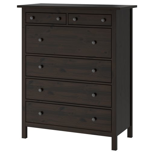 HEMNES, скрин с 6 чекмеджета, 108x130 см, черно-кафяво, 602.392.68 - IKEA България HEMNES, скрин с 6 чекмеджета, 108x130 см, черно-кафяво, 602.392.68