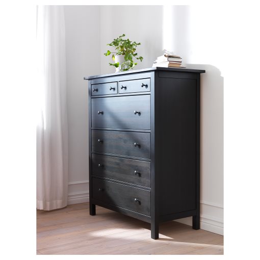 HEMNES, скрин с 6 чекмеджета, 108x130 см, черно-кафяво, 602.392.68 - IKEA България HEMNES, скрин с 6 чекмеджета, 108x130 см, черно-кафяво, 602.392.68