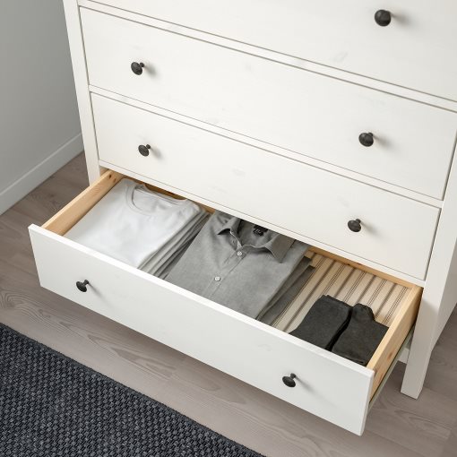 HEMNES, скрин с 6 чекмеджета, 108x130 см, бяло обагряне, 602.392.73