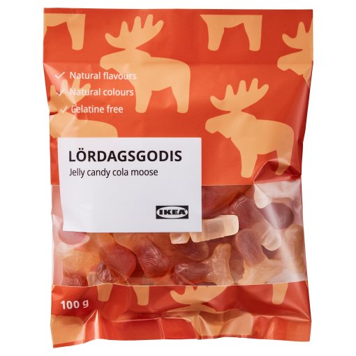 LORDAGSGODIS, бонбони с форма на лос и аромат на кола, 604.805.58