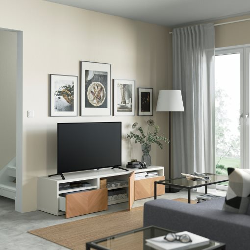 BESTÅ, TV шкаф с чекмеджета и врата, 694.358.87