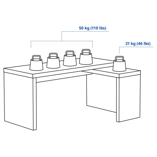 MALM, бюро с подвижен плот 160x65см, бяло, 702.141.92