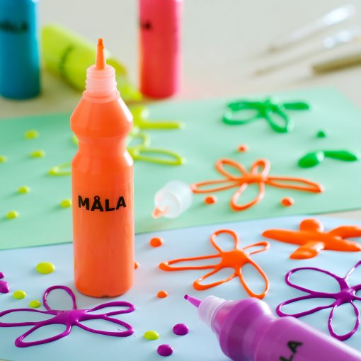MÅLA, флуоресцентна/брокатна боя, 8 бр. в к-т, 702.662.99