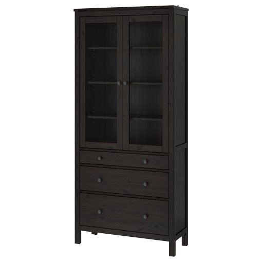 HEMNES, витрина с 3 чекмеджета, 703.717.71