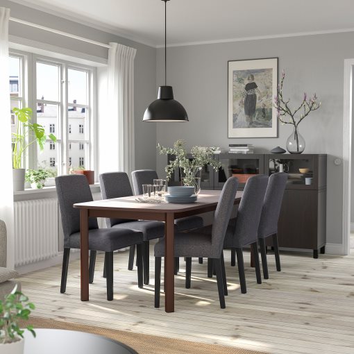 STRANDTORP/BERGMUND, маса и 6 стола, 894.410.57