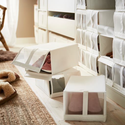 SKUBB, кутия за обувки 22x34x16 см, бяло, к-т 4 бр, 901.863.91