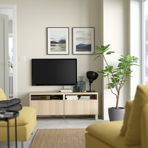 BESTÅ, TV шкаф с чекмеджета, плавно затваряне, 991.883.43