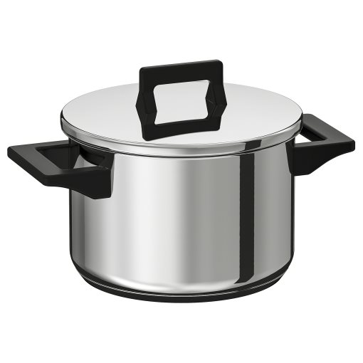 SNITSIG, Тенджера с капак 3 л. неръжд. стомана, 101.297.24 - IKEA България SNITSIG, Тенджера с капак 3 л. неръжд. стомана, 101.297.24