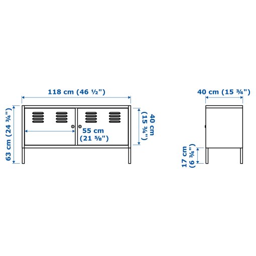 IKEA PS, шкаф, 119x63 см, бяло, 102.514.51