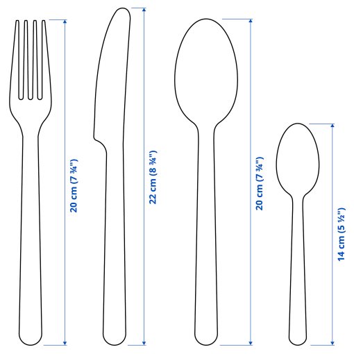 IKEA 365+, комплект прибори, 24 броя, 103.997.54