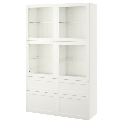 BESTÅ, комбиниран артикул за съхранение със стъклени вратички, 191.960.02