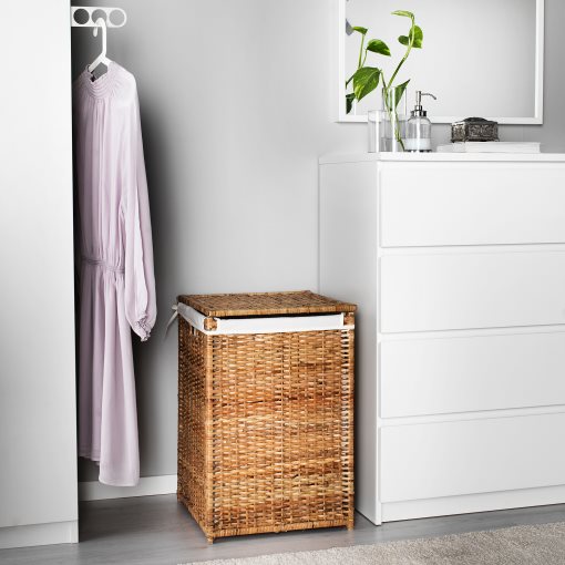 BRANÄS, кош за пране с подплата, 80 л, ратан, 202.147.31
