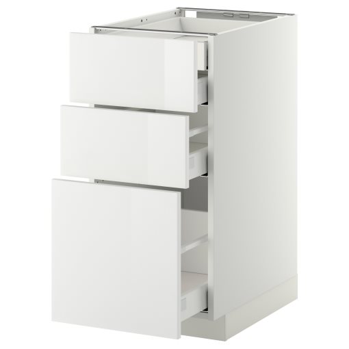 METOD/MAXIMERA, долен шкаф с 3 чела/1 високо/1 средно/2 ниски чекмеджета, 299.116.83