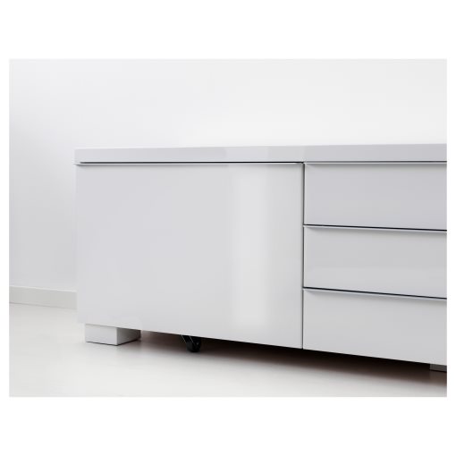 BESTA BURS TV шкаф, 180x41 см, гланц бяло 30269129 | IKEA България