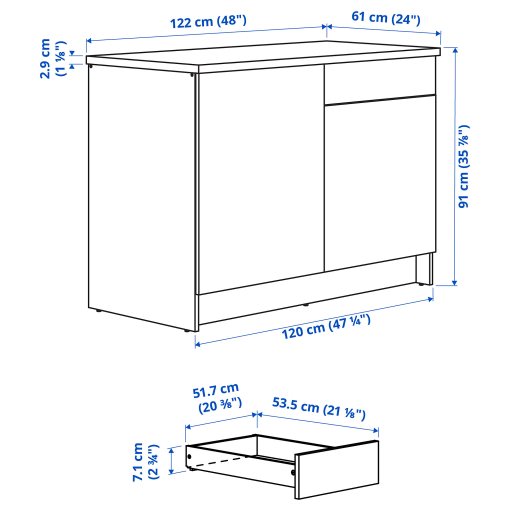 KNOXHULT, долен шкаф с врати и чекмедже, 303.267.90
