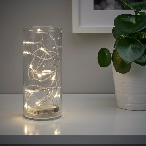 LEDFYR, LED гирлянда с 12 лампички, за употреба на закрито/работи на батерии, 304.210.23