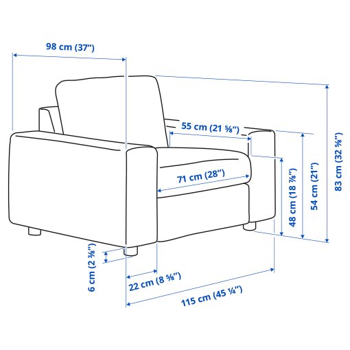 VIMLE, кресло, с широки подлакътници, 394.771.95