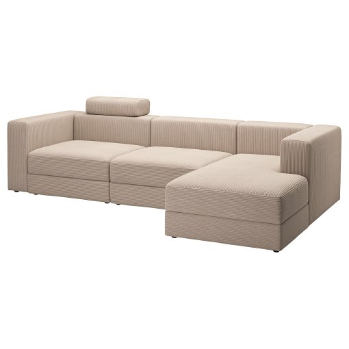 JÄTTEBO, 4-местен модулен диван с лежанка, десен, с облегалка за глава, 395.108.97