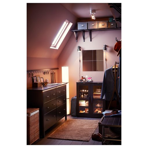 HEMNES, скрин с 8 чекмеджета, 160x95 см, черно-кафяво, 402.392.74
