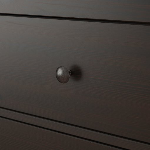 HEMNES, скрин с 2 чекмеджета, 54x66 см, черно-кафяво, 502.426.19