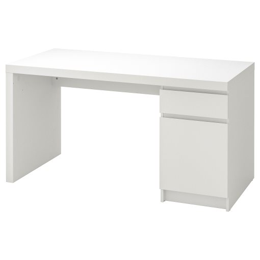 MALM, бюро 140x65см, бяло, 602.141.59