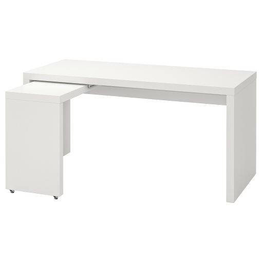 MALM, бюро с подвижен плот 160x65см, бяло, 702.141.92