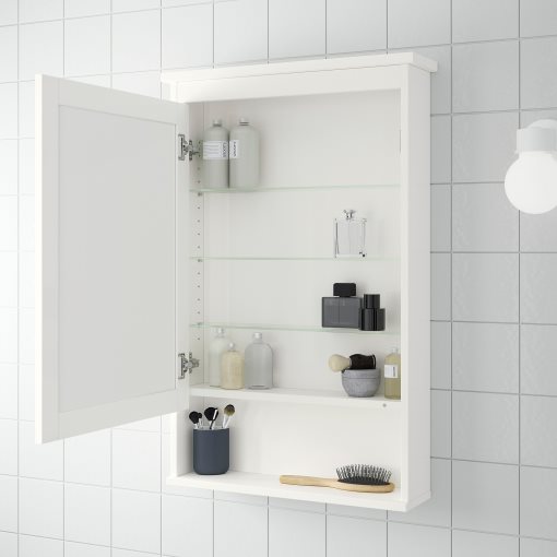 HEMNES, огледален шкаф с 1 врата 63x16x98см, бяло, 702.176.71
