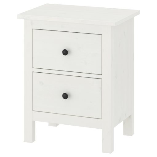 HEMNES, скрин с 2 чекмеджета, 54x66 см, бяло обагряне, 802.426.27