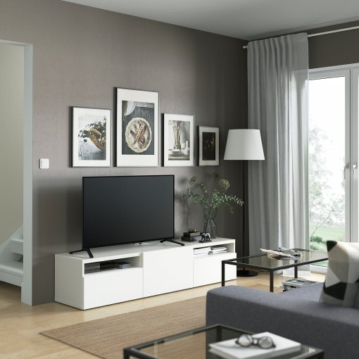 BESTÅ, TV шкаф с чекмеджета и врата, 894.215.06