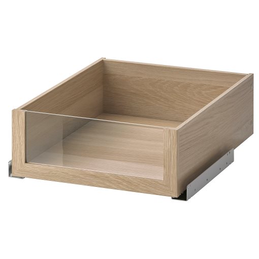 KOMPLEMENT, чекмедже със стъклено чело, 50x58 см, цвят избелен дъб, 102.466.81