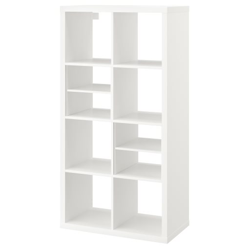 KALLAX, стелаж, с 2 приставки за рафт, 395.529.05