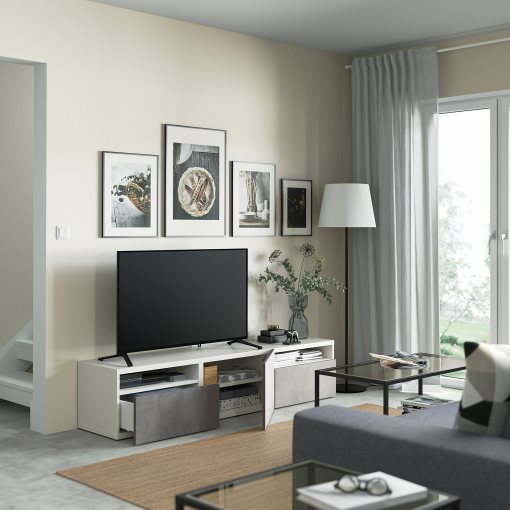 BESTÅ, TV шкаф с чекмеджета и врата, 494.358.88